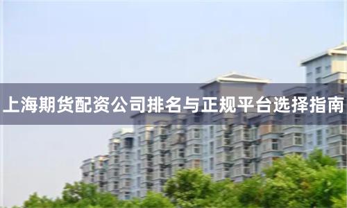 上海期货配资公司排名与正规平台选择指南
